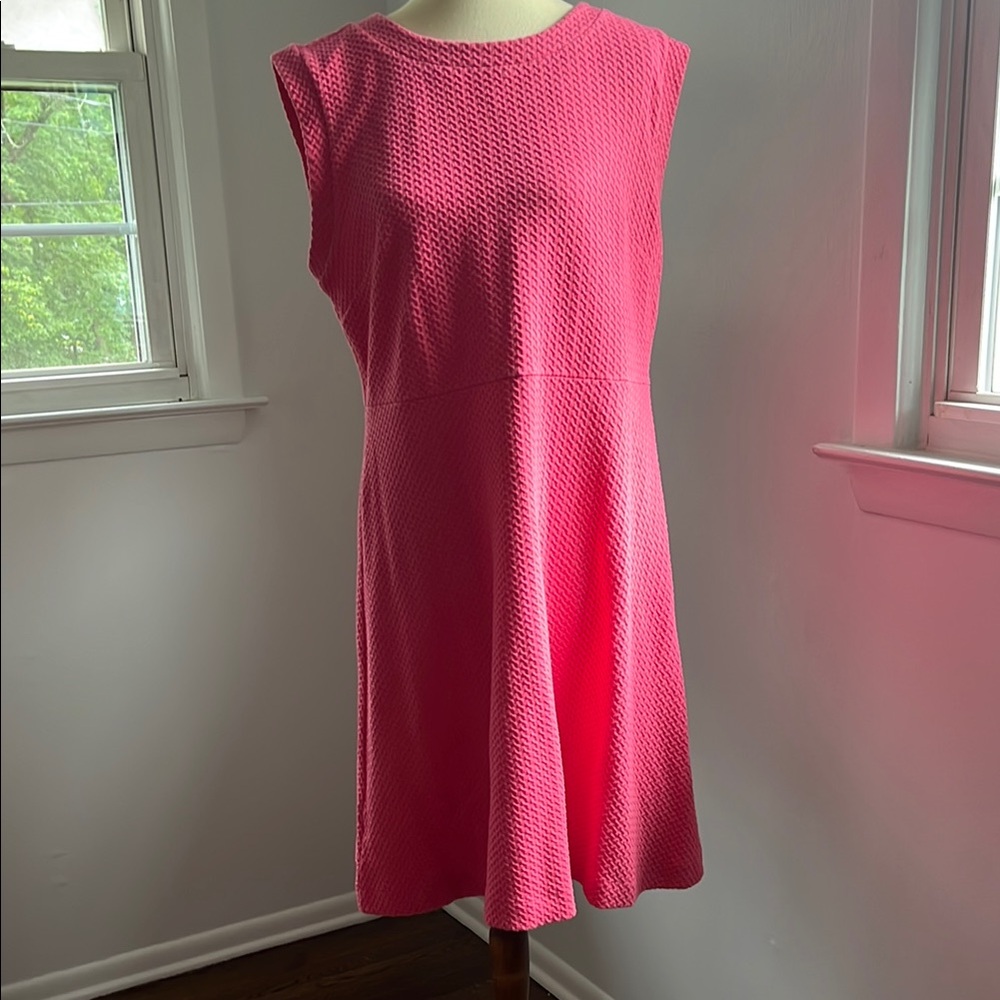 LOFT Pink Ribbed Sleeveless Mini Dress